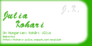 julia kohari business card
