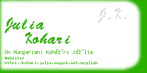 julia kohari business card